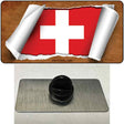 Switzerland Flag Scroll Novelty Metal Hat Pin