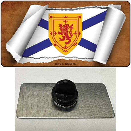 Nova Scotia Flag Scroll Novelty Metal Hat Pin