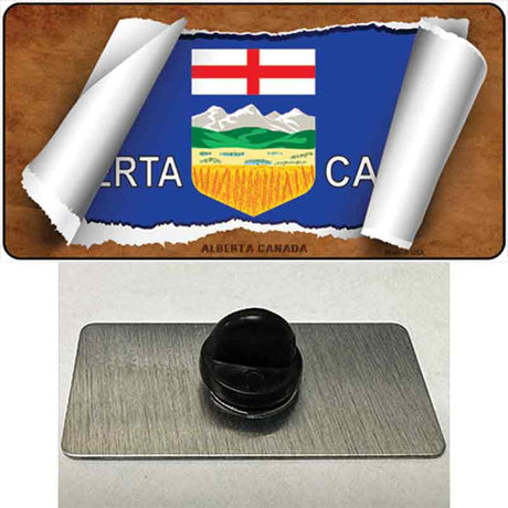 Alberta Canada Flag Scroll Novelty Metal Hat Pin