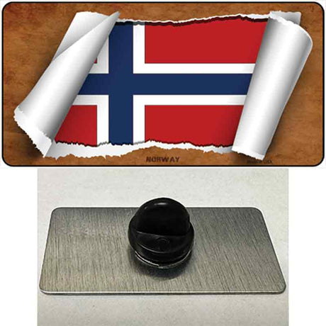 Norway Flag Scroll Novelty Metal Hat Pin