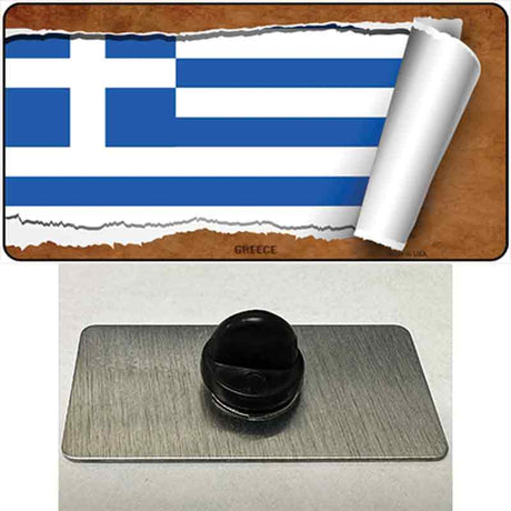 Greece Flag Scroll Novelty Metal Hat Pin