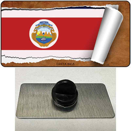 Costa Rica Flag Scroll Novelty Metal Hat Pin