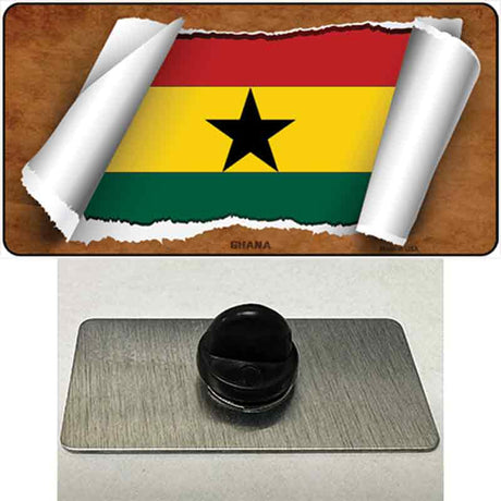 Ghana Flag Scroll Novelty Metal Hat Pin