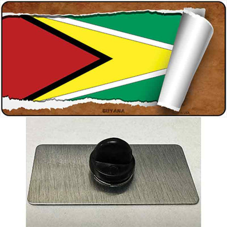 Guyana Flag Scroll Novelty Metal Hat Pin