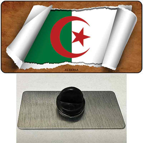 Algeria Flag Scroll Novelty Metal Hat Pin