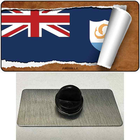 Anguilla Flag Scroll Novelty Metal Hat Pin