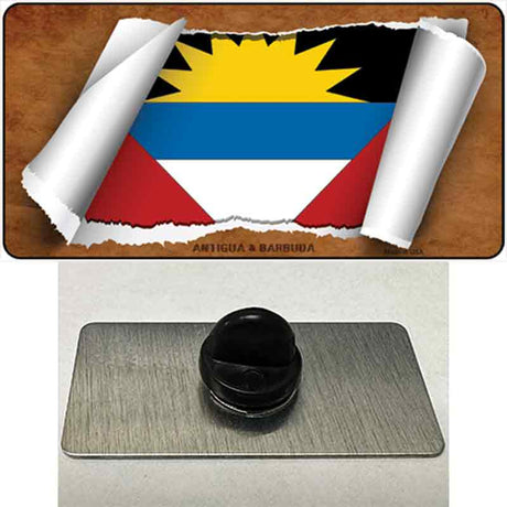 Antigua & Barbuda Flag Scroll Novelty Metal Hat Pin