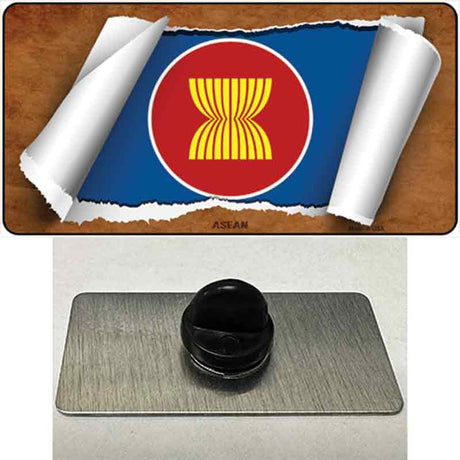 Asean Flag Scroll Novelty Metal Hat Pin