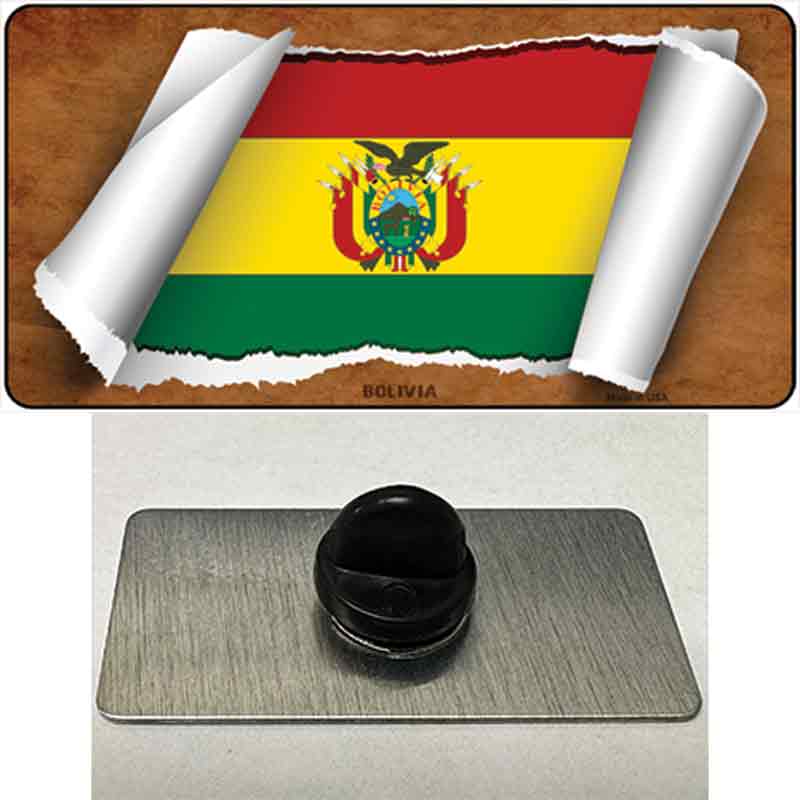 Bolivia Flag Scroll Novelty Metal Hat Pin