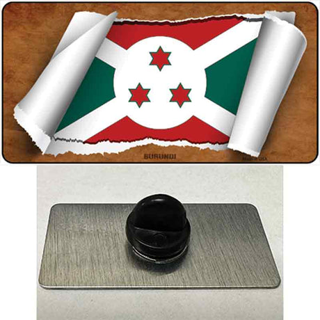 Burundi Flag Scroll Novelty Metal Hat Pin