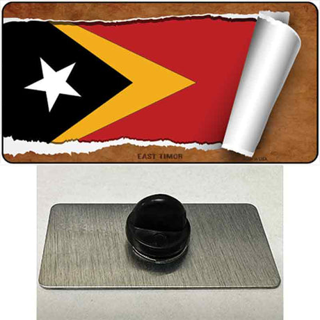 East Timor Flag Scroll Novelty Metal Hat Pin