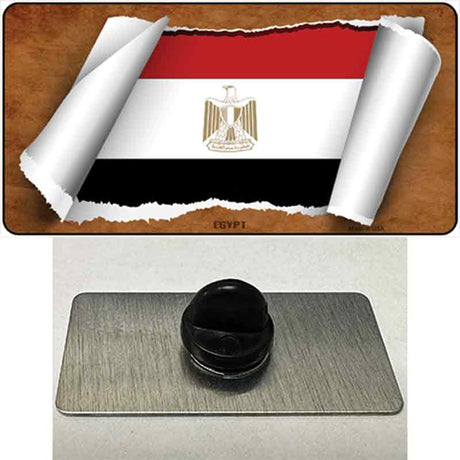 Egypt Flag Scroll Novelty Metal Hat Pin