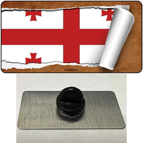 Georgia Country Flag Scroll Novelty Metal Hat Pin