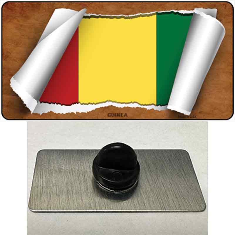 Guinea Flag Scroll Novelty Metal Hat Pin