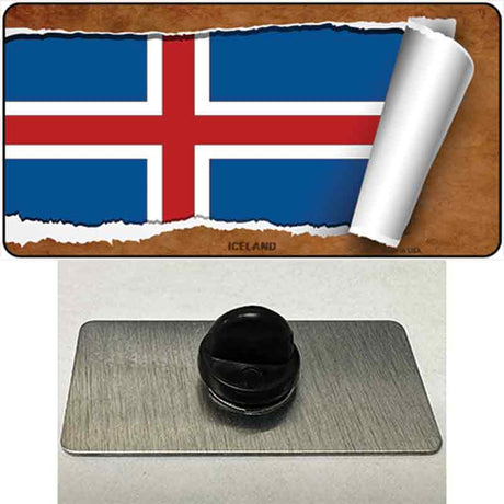 Iceland Flag Scroll Novelty Metal Hat Pin