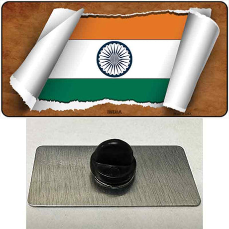 India Flag Scroll Novelty Metal Hat Pin