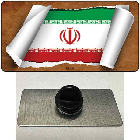 Iran Flag Scroll Novelty Metal Hat Pin