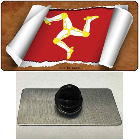 Isle of Man Flag Scroll Novelty Metal Hat Pin