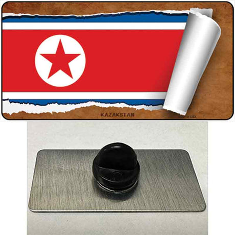 North Korea Flag Scroll Novelty Metal Hat Pin