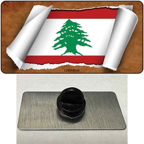 Lebanon Flag Scroll Novelty Metal Hat Pin