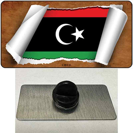 Libya Flag Scroll Novelty Metal Hat Pin