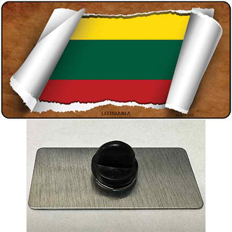 Lithuania Flag Scroll Novelty Metal Hat Pin