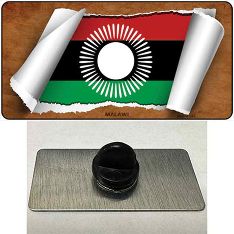 Malawi Flag Scroll Novelty Metal Hat Pin