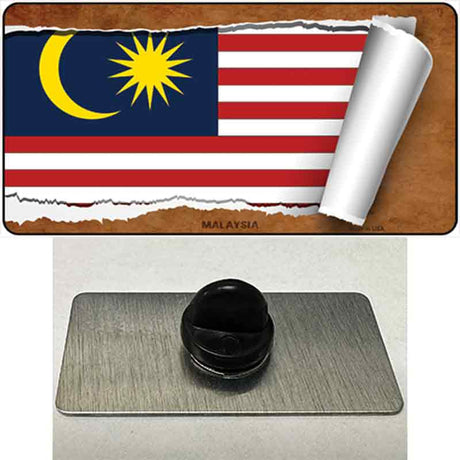 Malaysia Flag Scroll Novelty Metal Hat Pin