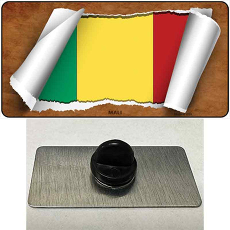 Mali Flag Scroll Novelty Metal Hat Pin