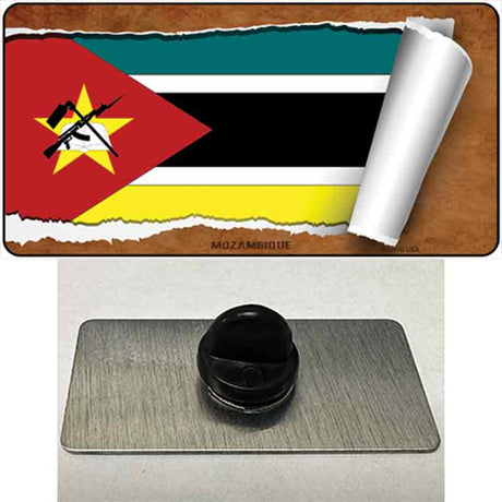 Mozambique Flag Scroll Novelty Metal Hat Pin