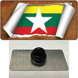 Myanmar Flag Scroll Novelty Metal Hat Pin