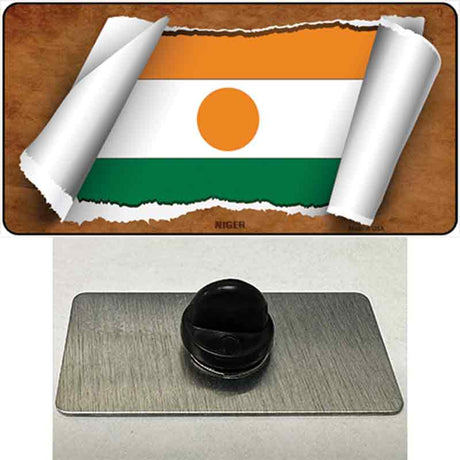 Niger Flag Scroll Novelty Metal Hat Pin