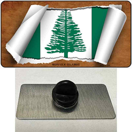 Norfolk Islands Flag Scroll Novelty Metal Hat Pin