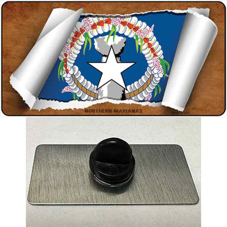 Northern Marianas Flag Scroll Novelty Metal Hat Pin