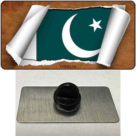 Pakistan Flag Scroll Novelty Metal Hat Pin