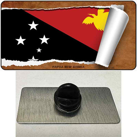 Papua New Guinea Flag Scroll Novelty Metal Hat Pin