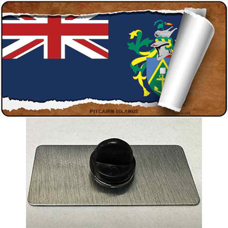 Pitcairn Islands Flag Scroll Novelty Metal Hat Pin