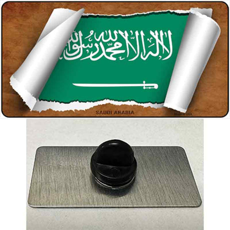 Saudi Arabia Flag Scroll Novelty Metal Hat Pin