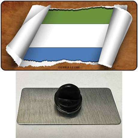 Sierra Leone Flag Scroll Novelty Metal Hat Pin