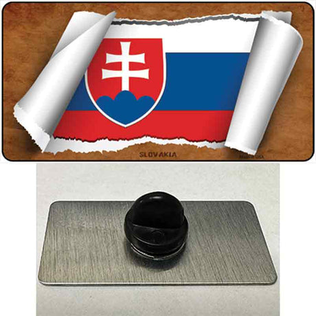 Slovakia Flag Scroll Novelty Metal Hat Pin