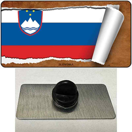 Slovenia Flag Scroll Novelty Metal Hat Pin