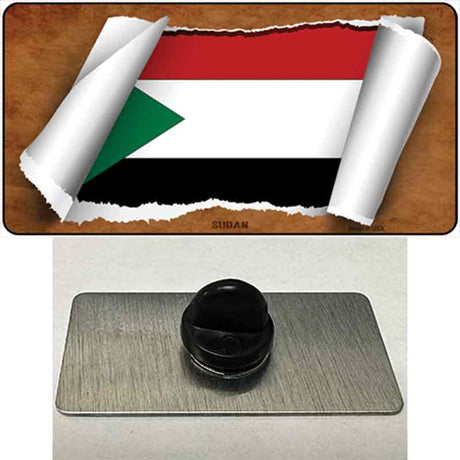 Sudan Flag Scroll Novelty Metal Hat Pin