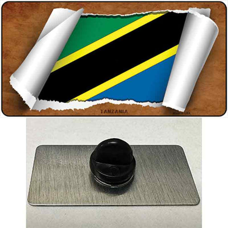 Tanzania Flag Scroll Novelty Metal Hat Pin