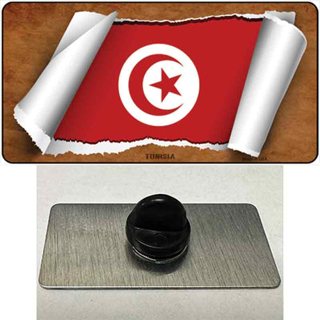 Tunisia Flag Scroll Novelty Metal Hat Pin