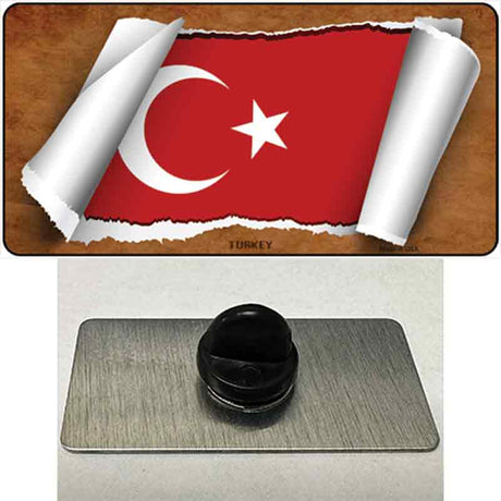 Turkey Flag Scroll Novelty Metal Hat Pin