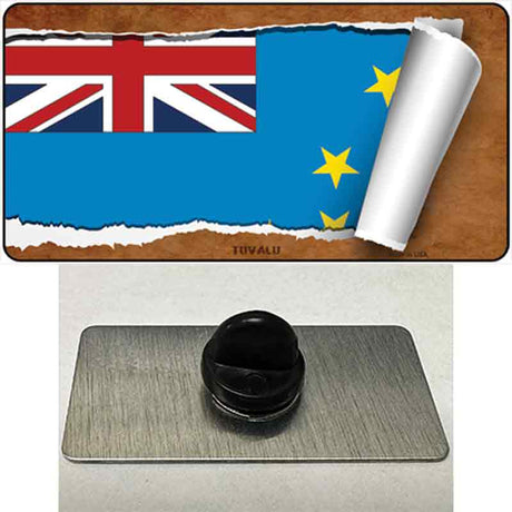 Tuvalu Flag Scroll Novelty Metal Hat Pin