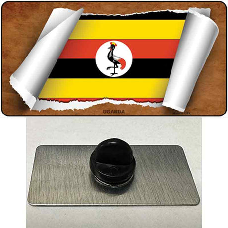 Uganda Flag Scroll Novelty Metal Hat Pin