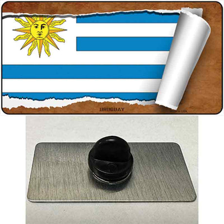 Uruguay Flag Scroll Novelty Metal Hat Pin