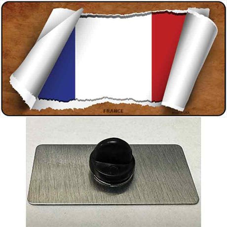 France Flag Scroll Novelty Metal Hat Pin