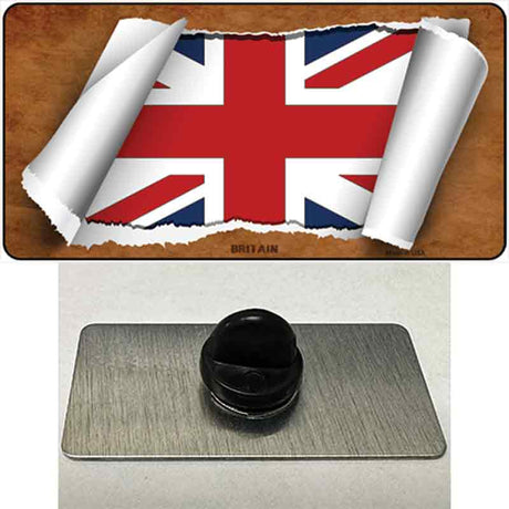 Britain Flag Scroll Novelty Metal Hat Pin